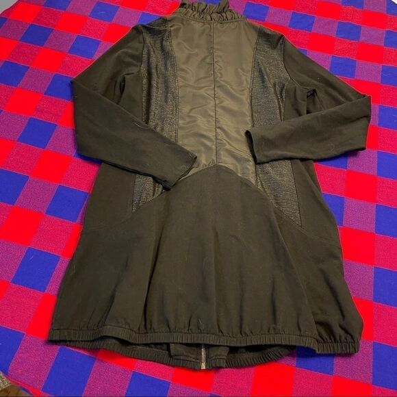 YEST Black Ruffle Jacket Parka Size M/L/XL See Measurements - Picture 12 of 14